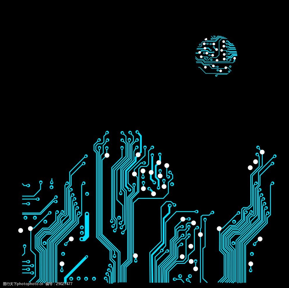 手绘电路板矢量图下载
