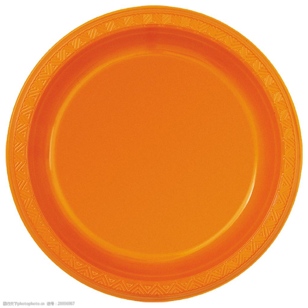 橙色圆形盘子免抠png透明素材