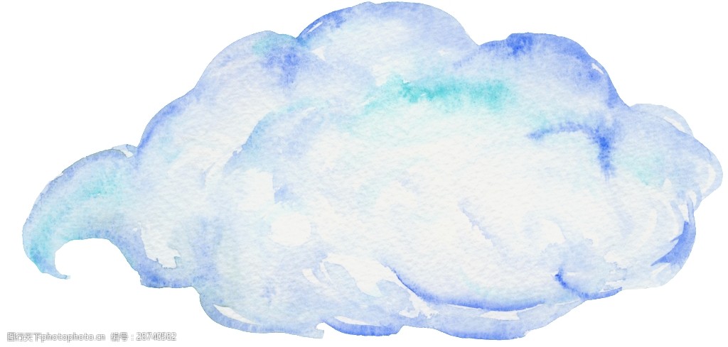 手绘白云透明装饰图案