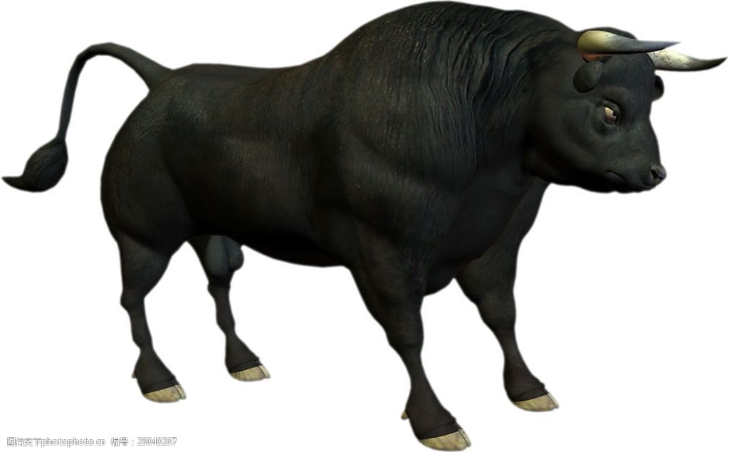 黑色公牛侧面图免抠png透明素材