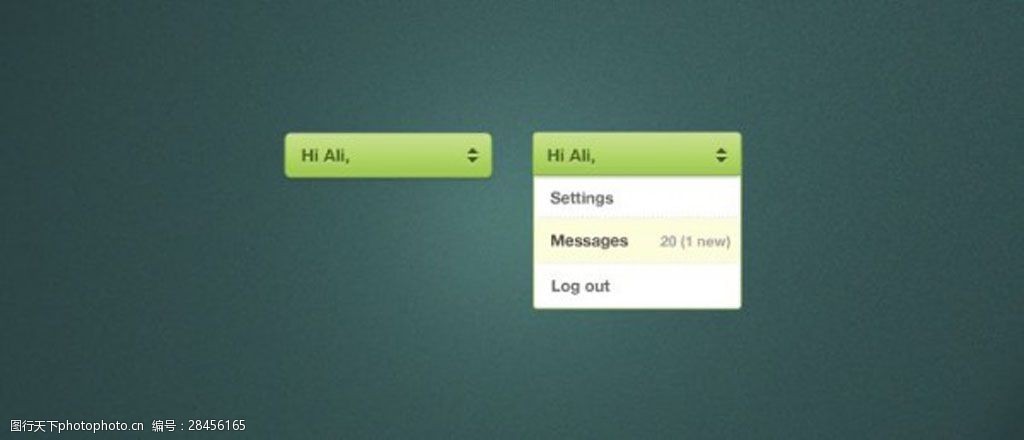 绿色微小的下拉菜单