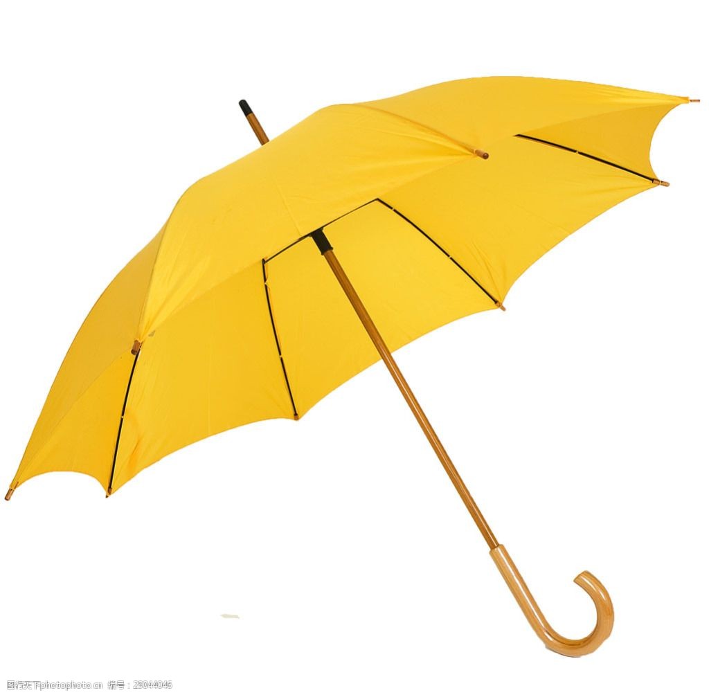 黄色时尚雨伞免抠png透明素材
