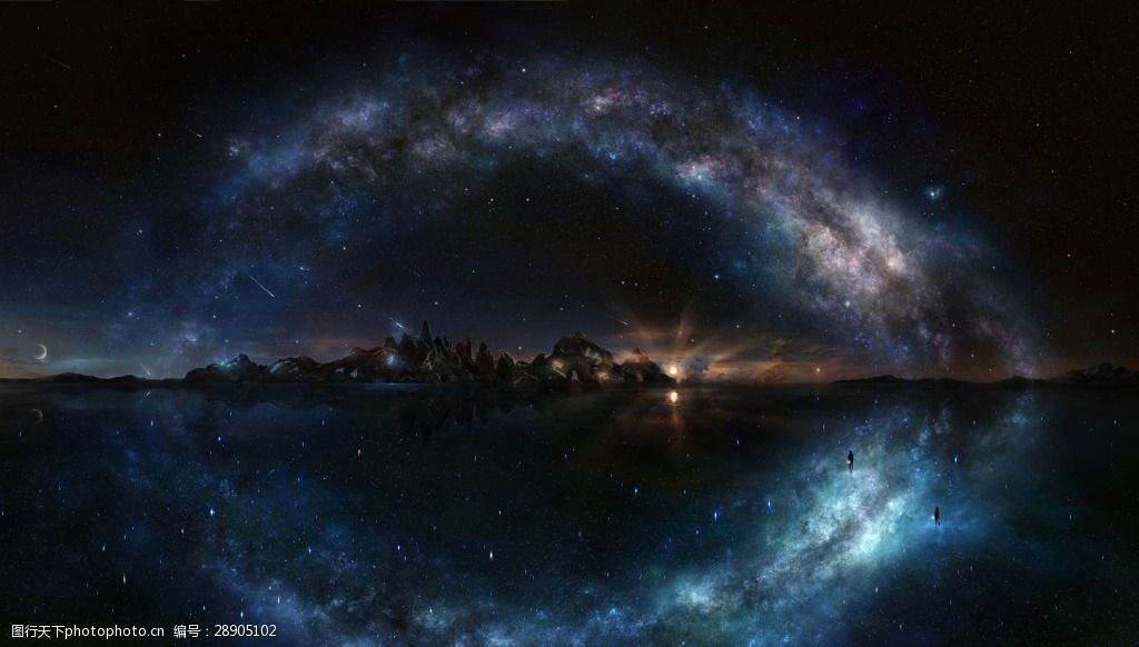 蓝色创意宇宙唯美星空背景