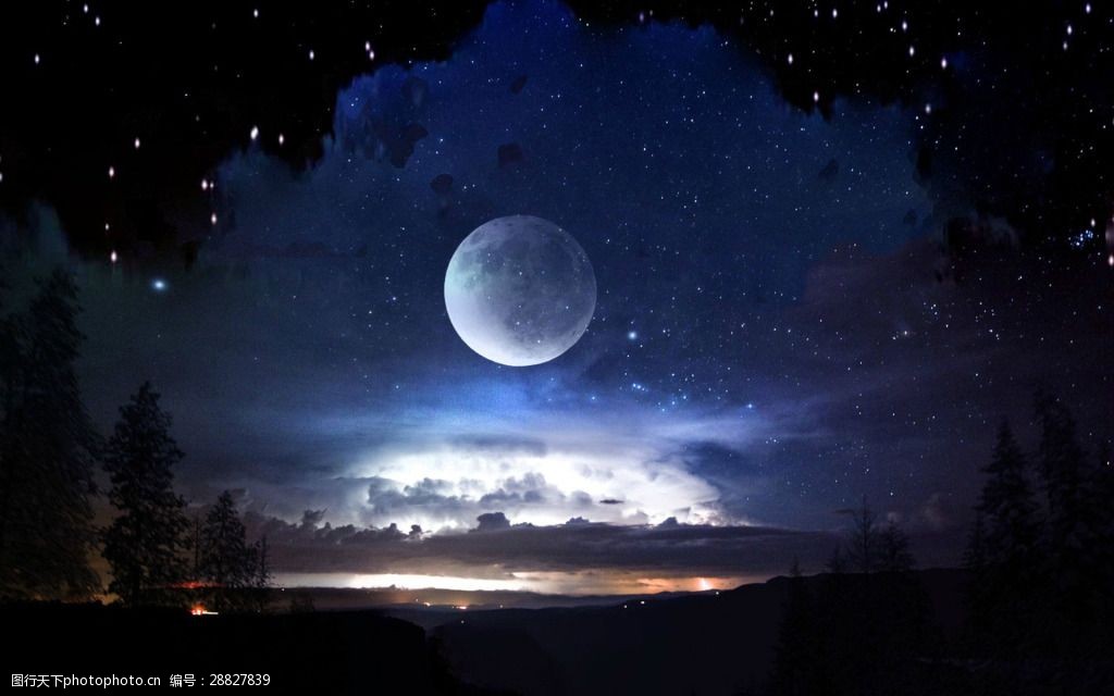 关键词:唯美蓝色月亮星球背景 简约 蓝色 星球 星空 云朵 背景