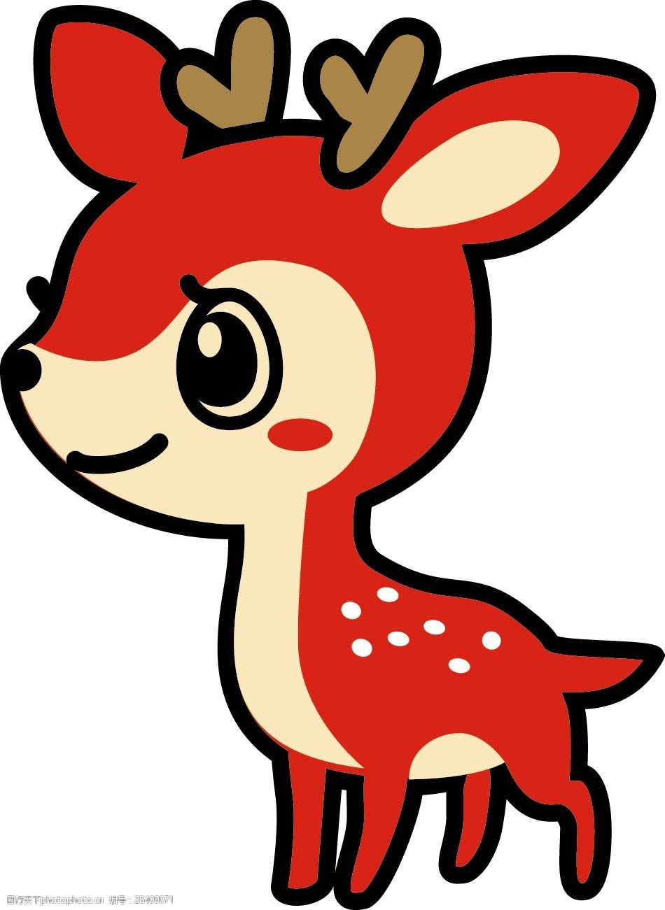 小鹿插画设计 卡通小鹿 动漫玩偶 卡通动物 可爱小鹿 插画 卡通设计