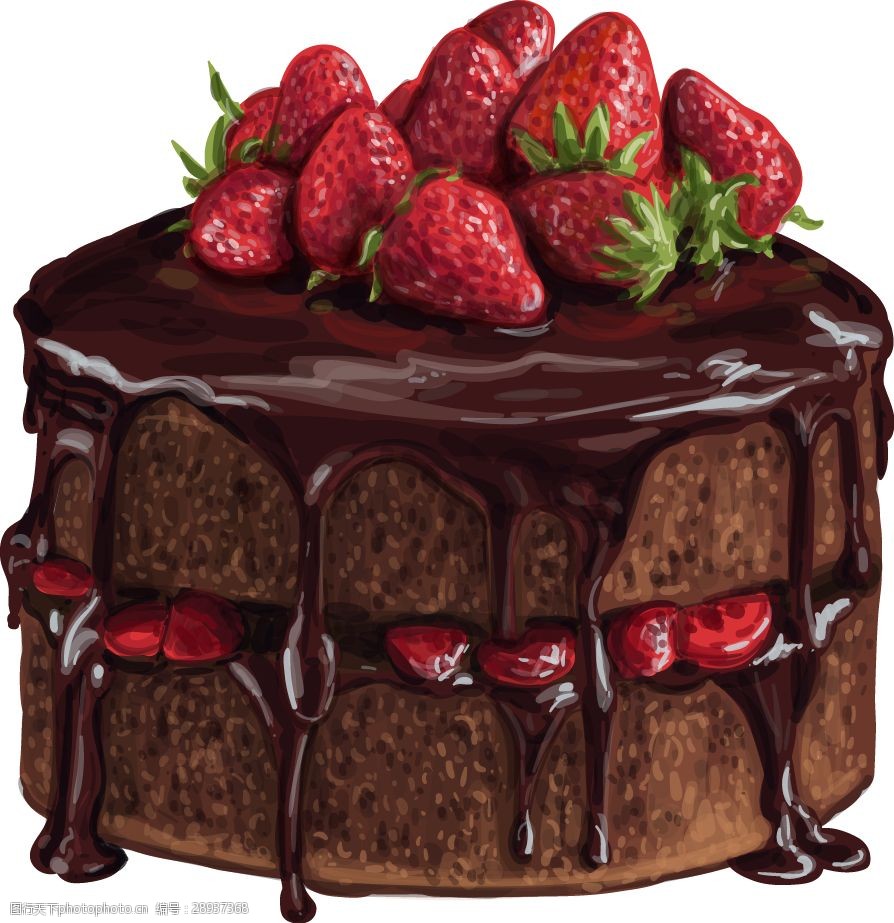 关键词:美味的草莓巧克力蛋糕 插画 手绘 夹芯 美味 草莓 巧克力 蛋糕