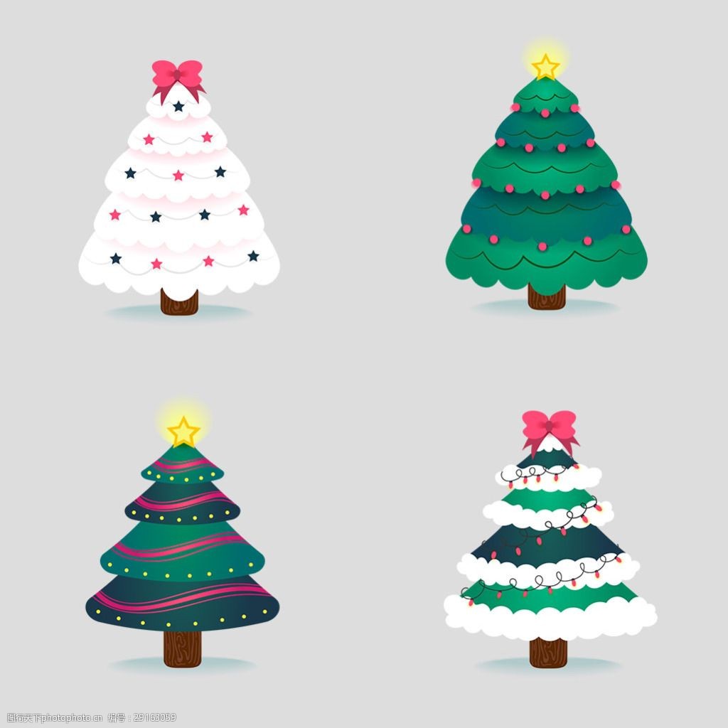卡通可爱的圣诞树免抠psd透明素材