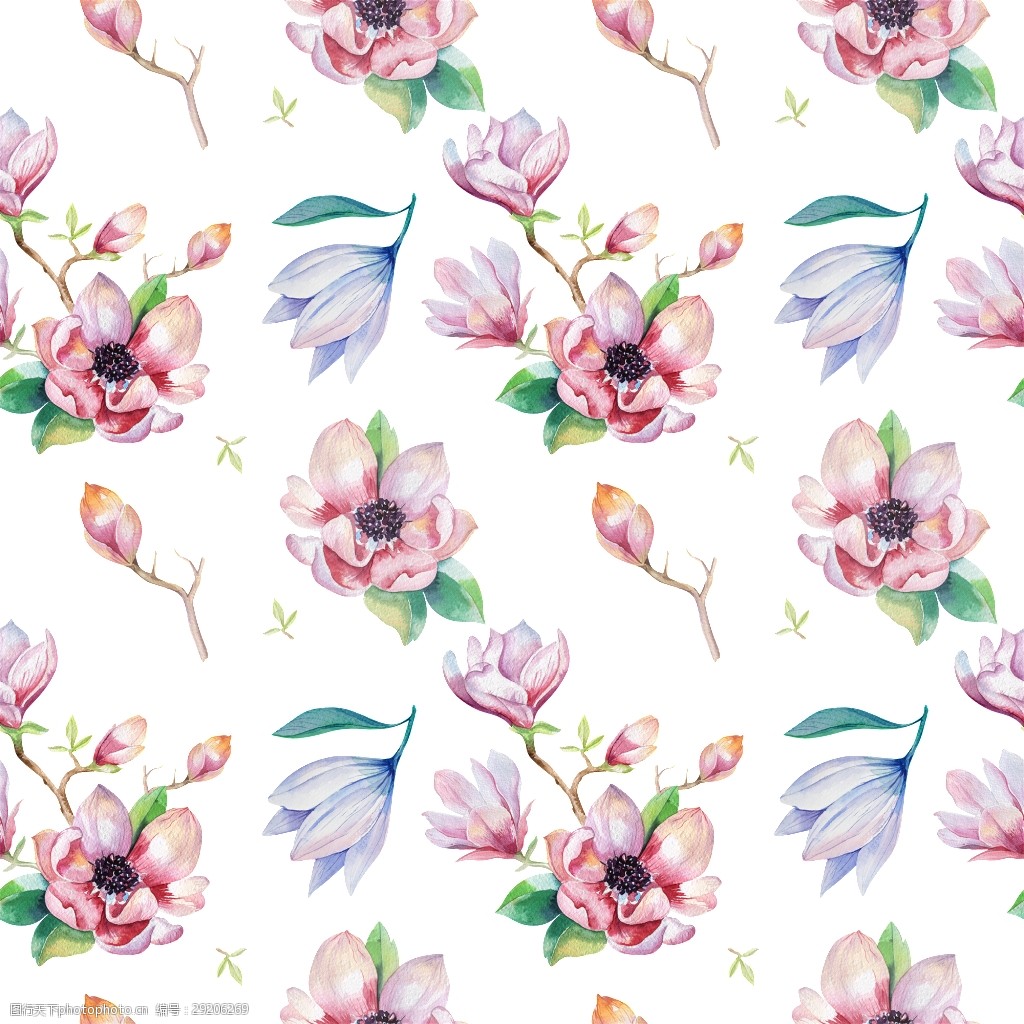 卡通鲜花壁纸透明素材