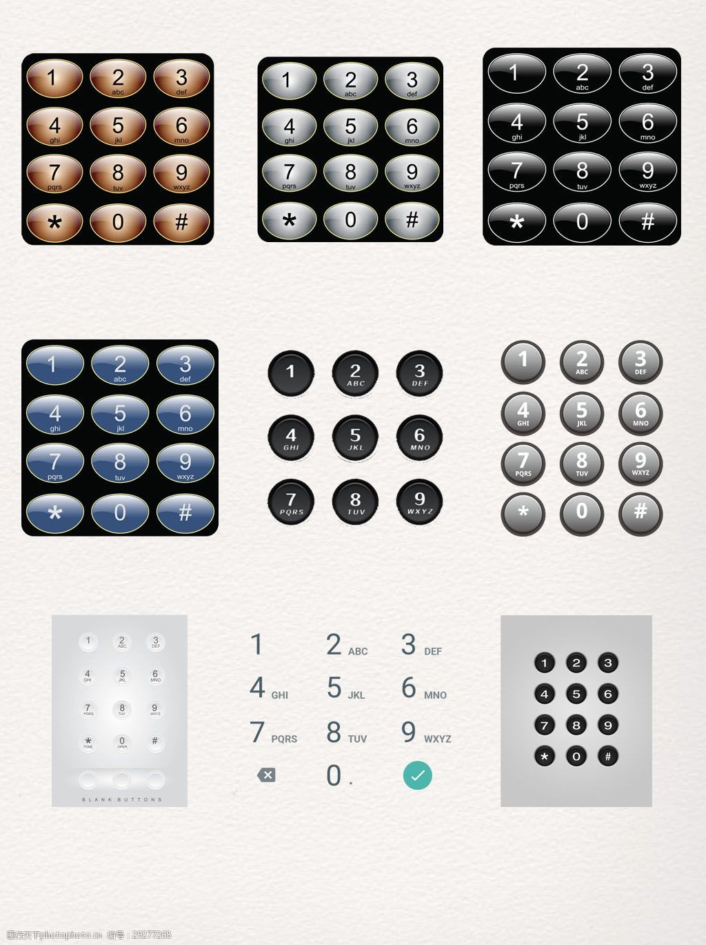 多种数字键盘元素素材