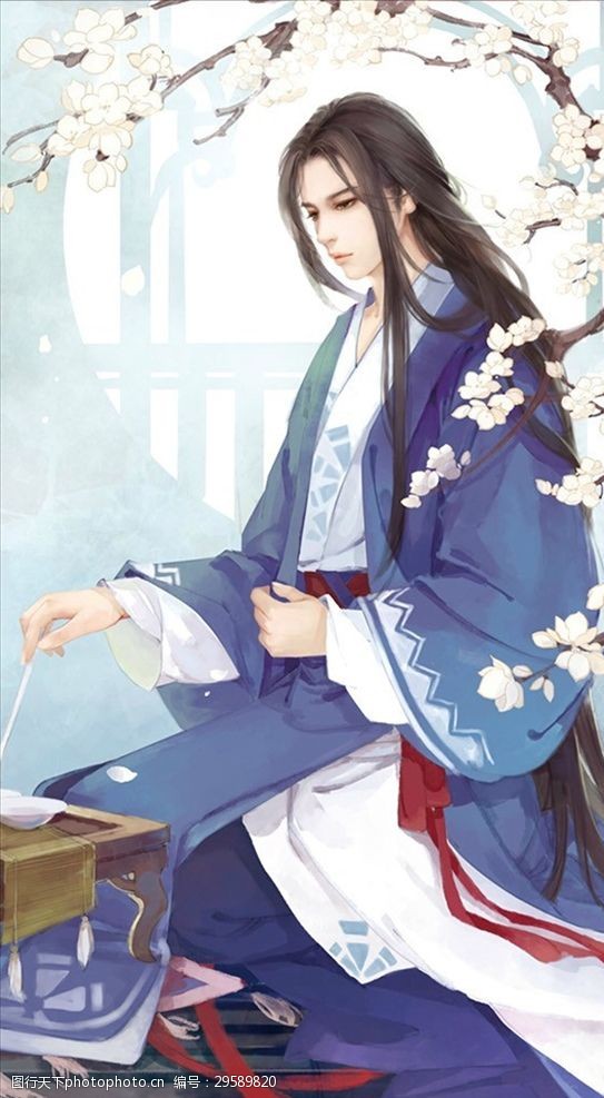 个性唯美背景手绘古装美女