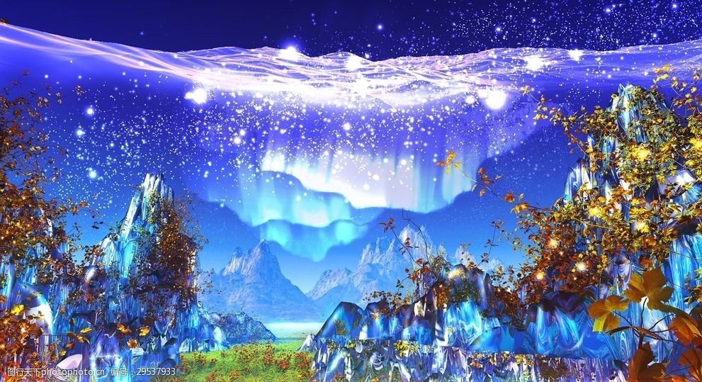 梦幻唯美插画场景