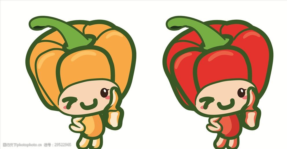 卡通辣椒彩椒青菜蔬菜卡