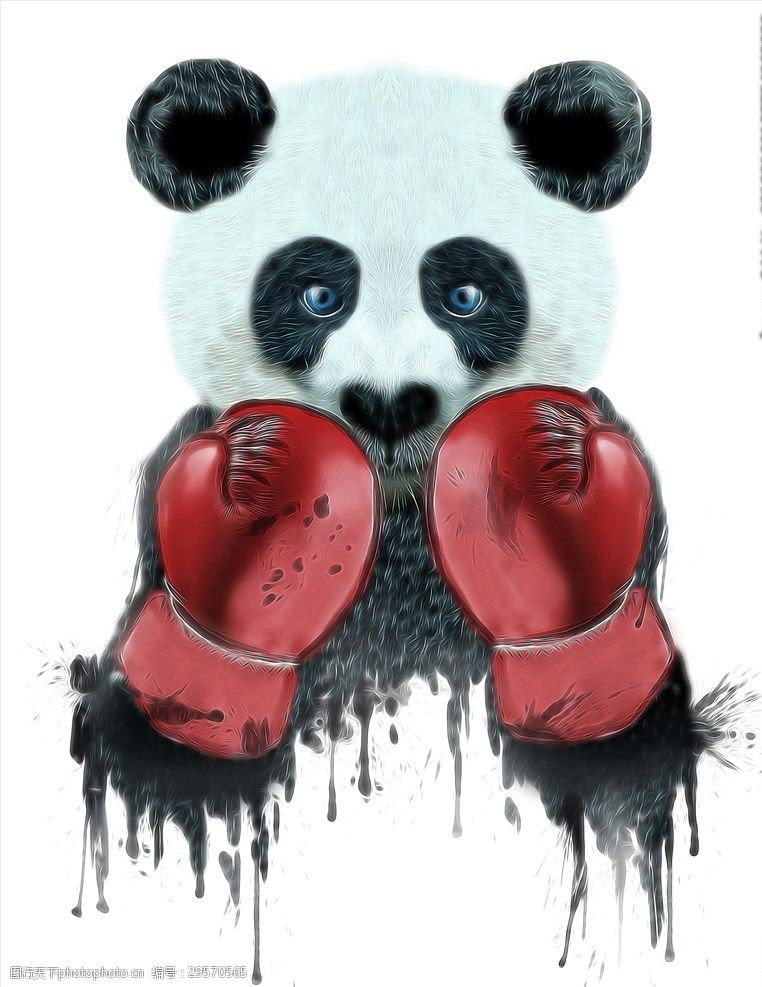 可爱 卡通 手绘 功夫 熊猫 拳击 设计 生物世界 野生动物 300dpi jpg