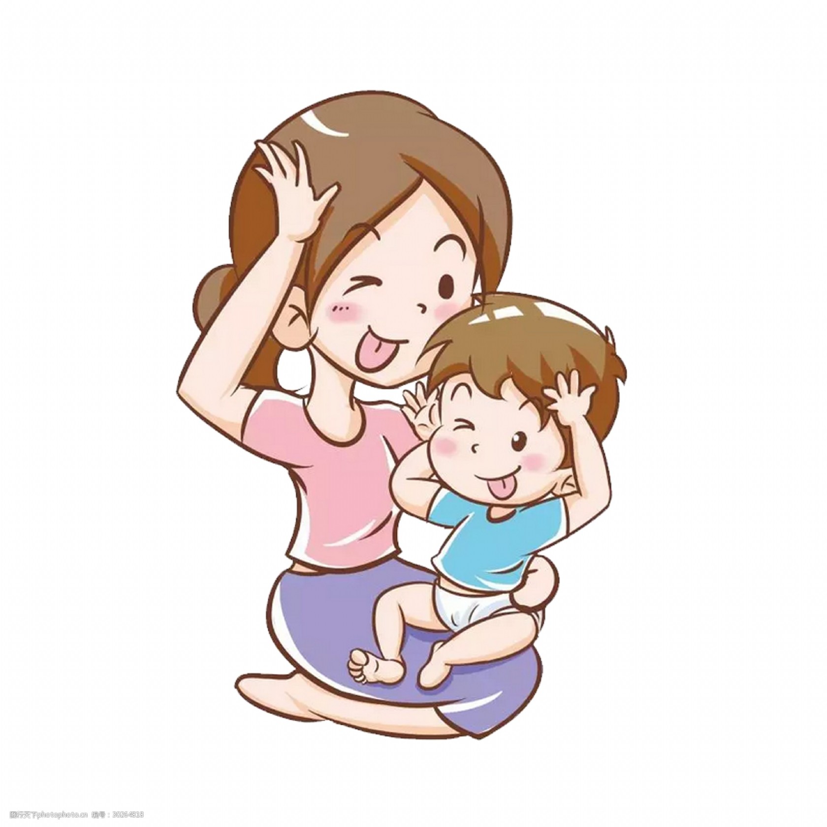 矢量亲子表情元素 卡通亲子表情 母婴表情 母亲节 元素 妈妈儿子一起