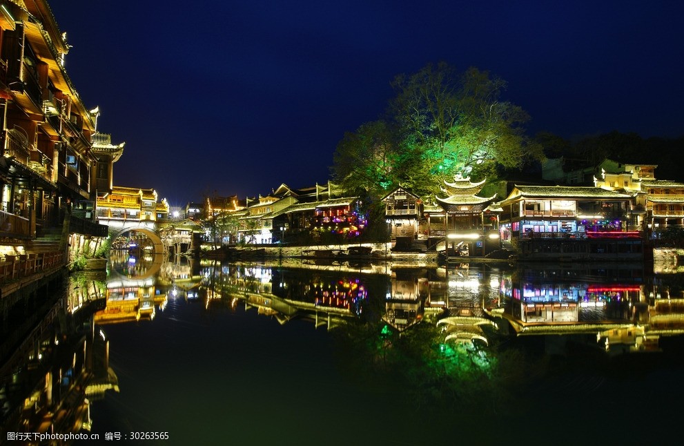 凤凰古城夜景凤凰古城古建筑