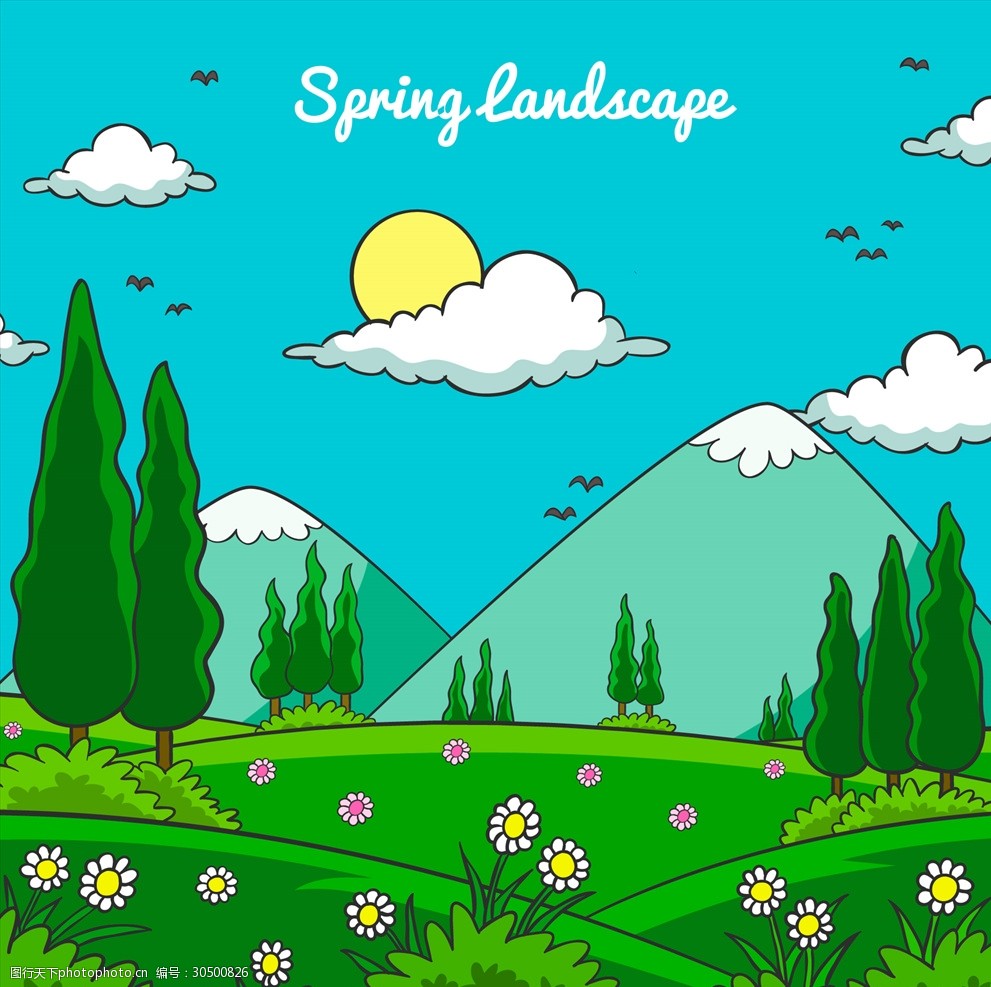 卡通风景画