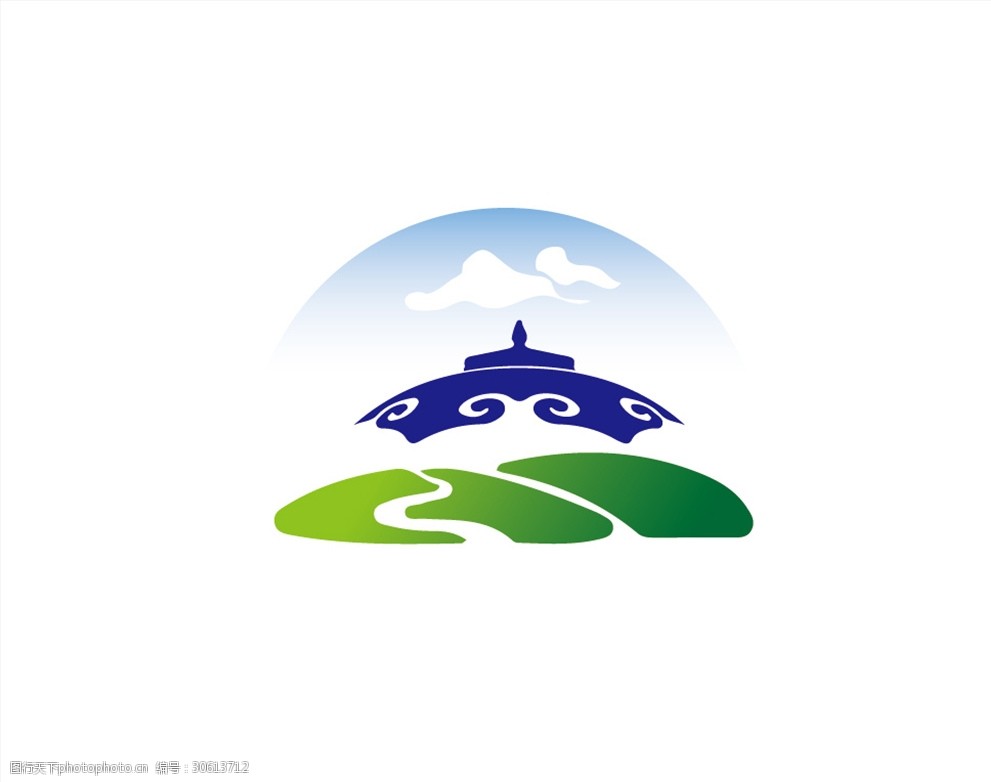 关键词:蒙古旅游logo设计 蒙古 旅游 logo 设计 简约 草地 蒙古包