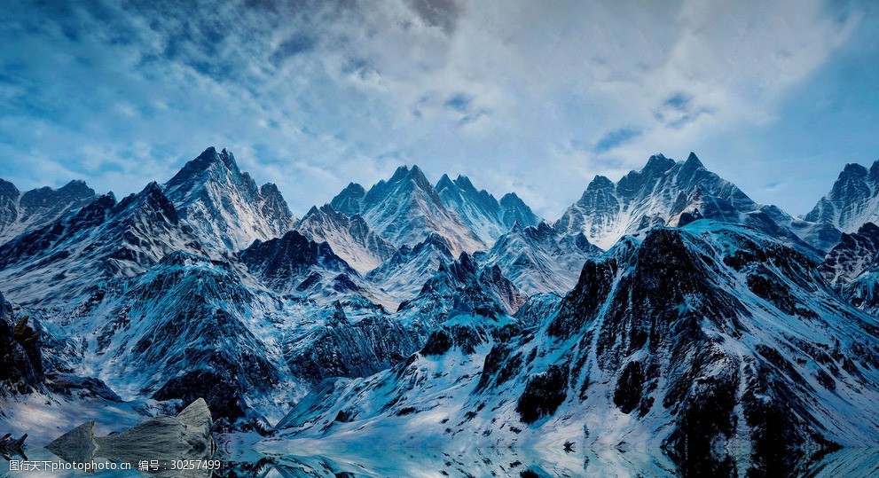 关键词:山峰山脉壁纸素材图 山峰 雪山 山脉 连绵山脉 蓝色背景 摄影