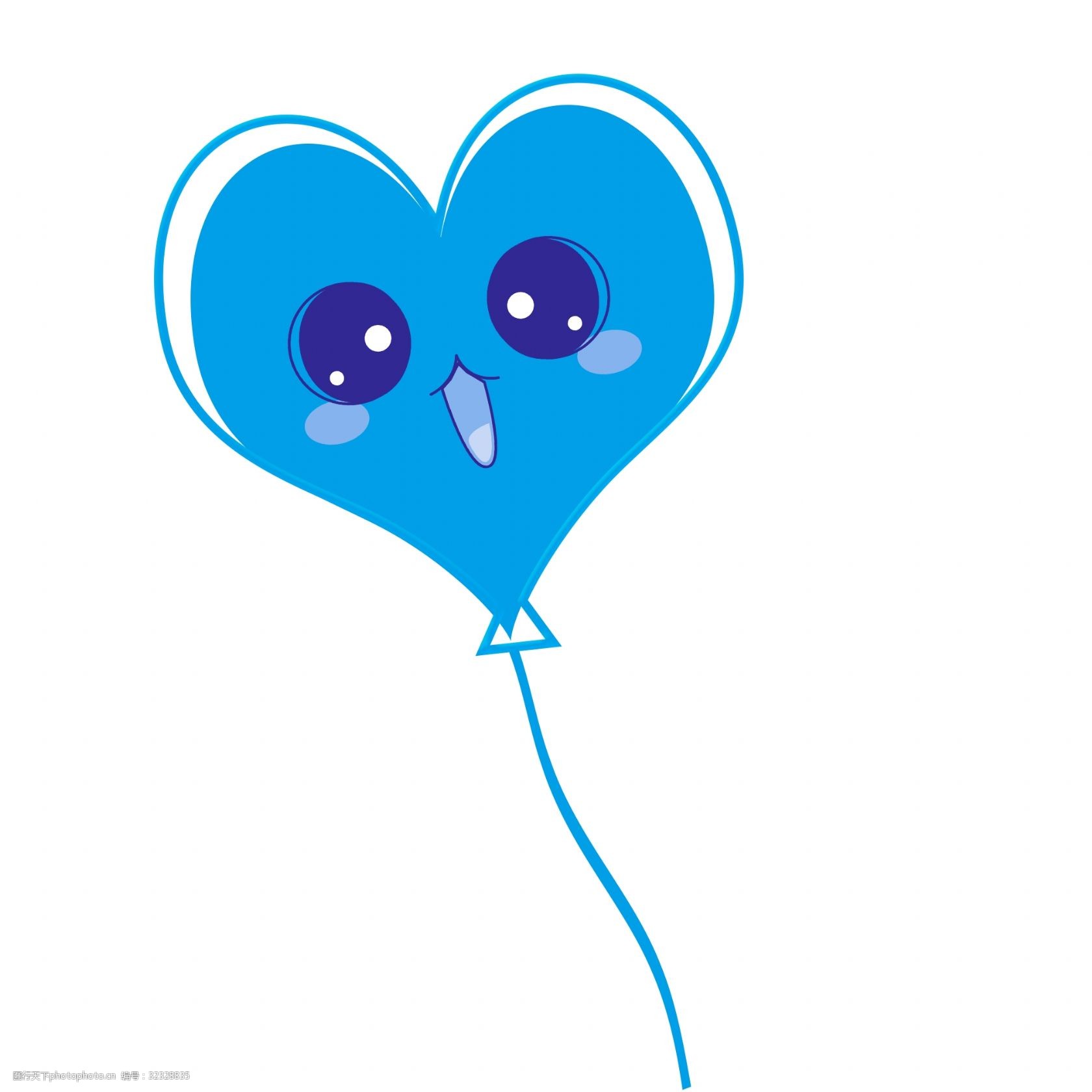 关键词:手绘可爱的爱心气球 卡通手绘 水彩 蓝色 气球 爱心 可爱 呆萌