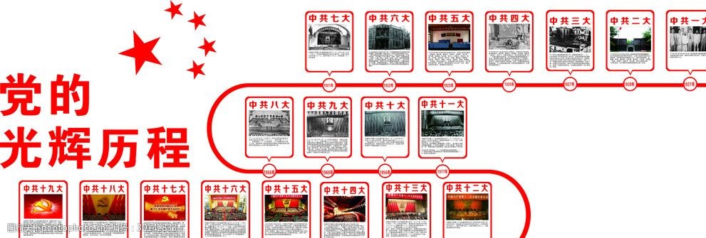 关键词:党的光辉历程 党建 五角星 党建文化墙 党的历史 设计 广告