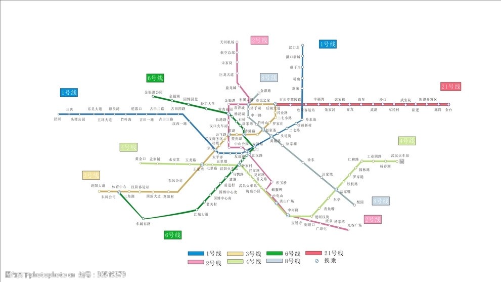 最新武汉地铁图分布图