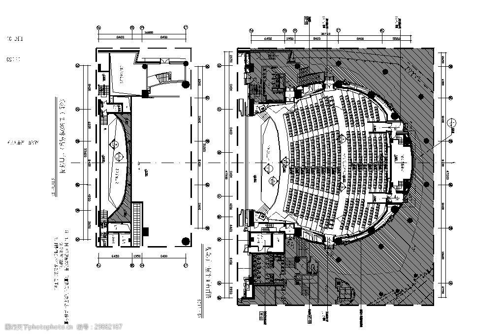 关键词:电影院观众厅一层平面布置图 室内设计 平面图 电影院 设计