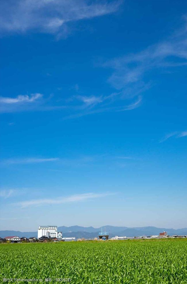 蓝天白云天空田野