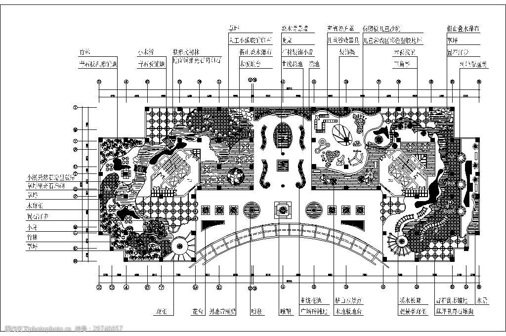 某屋顶花园景观设计平面图 景观 cad 平面图 园林 花园 屋顶绿化 绿植