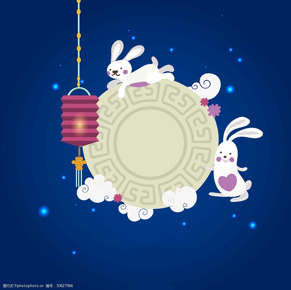 兔子月饼中秋背景