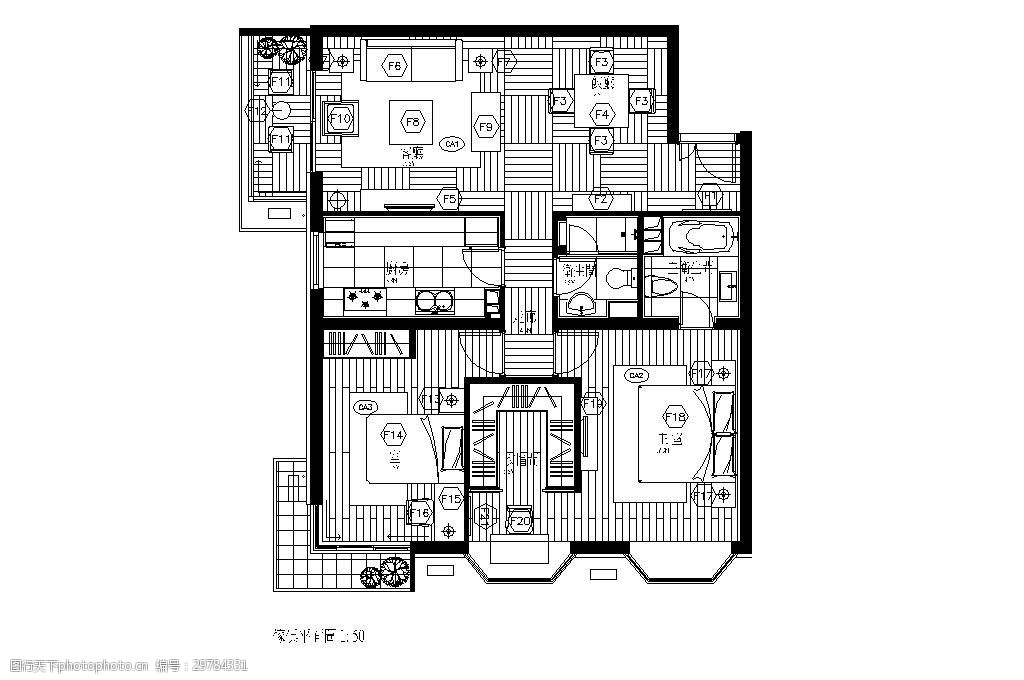 平面图 室内设计 家装 装修 cad 室内装饰 客厅卧室