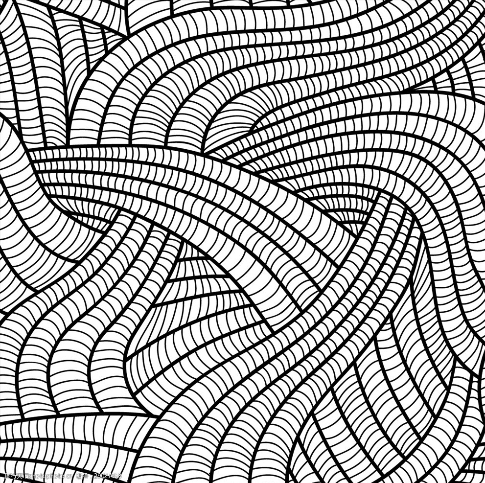 黑白花纹底纹矢量图下载