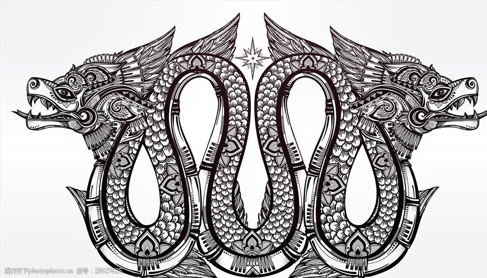 手绘插画图腾矢量图下载