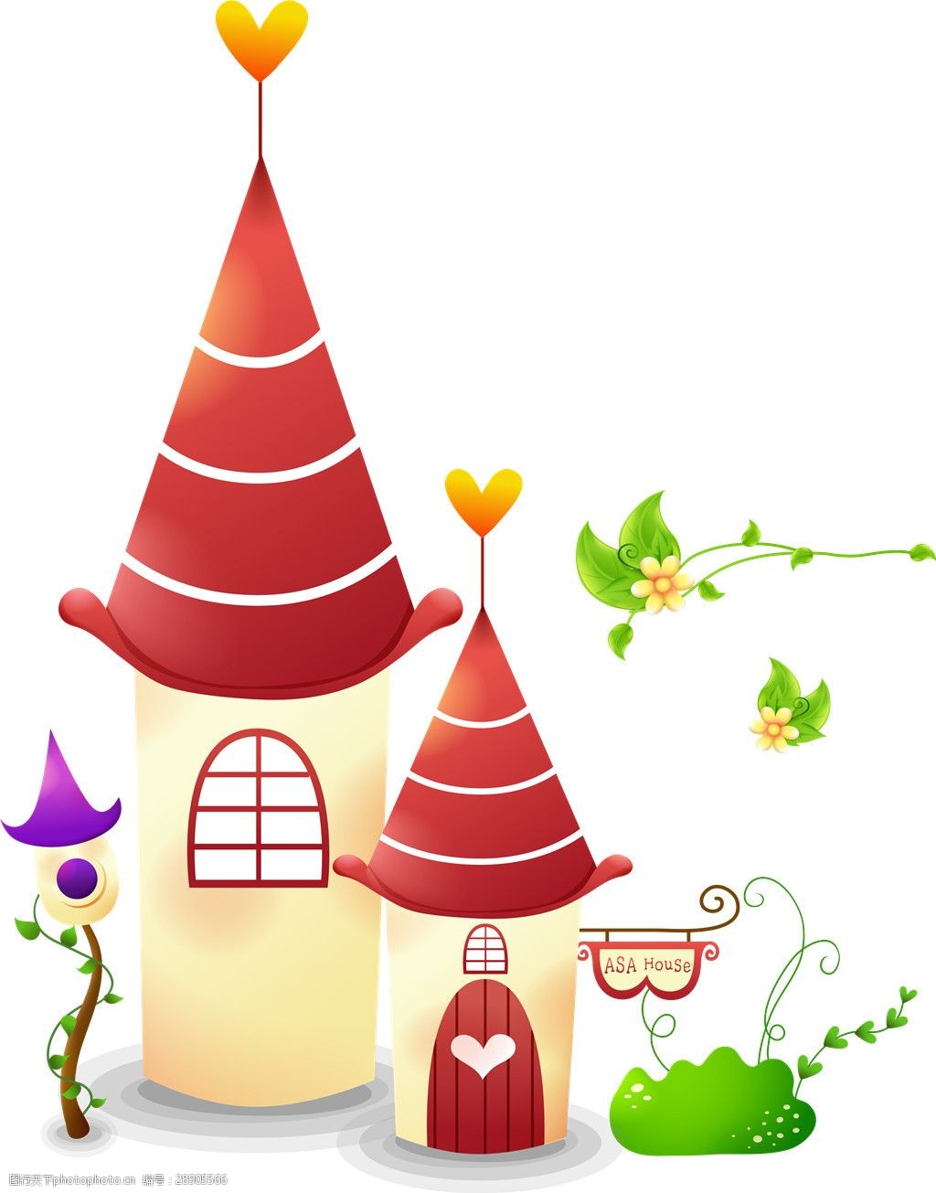 卡通欧式城堡图案