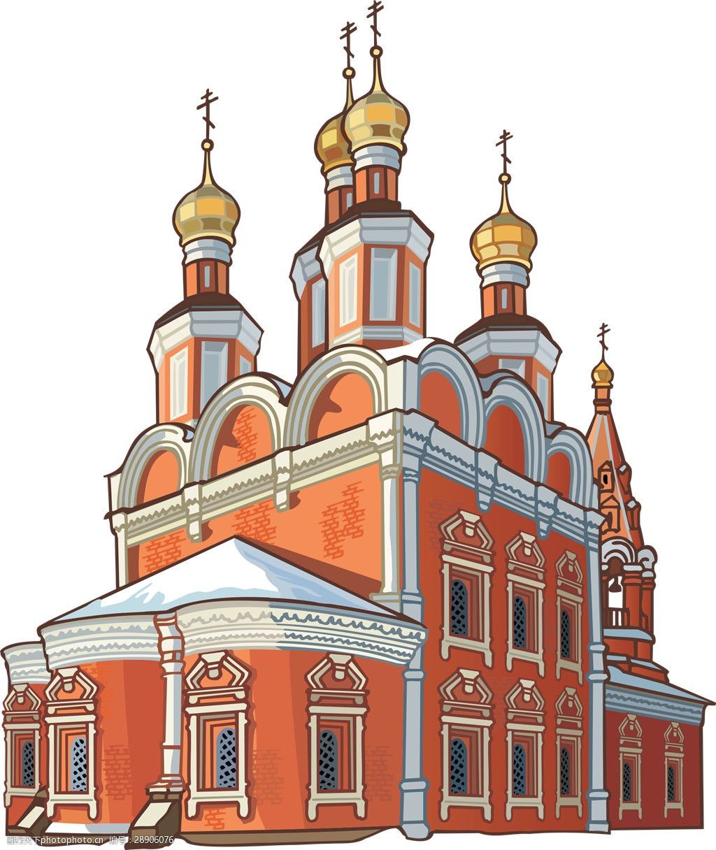 现代欧式城堡图案元素