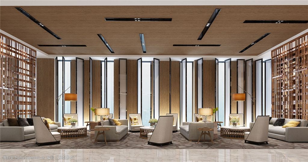 现代时尚大气售楼处工装装修效果图