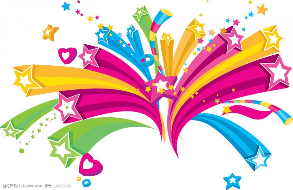 促销彩色装饰星星免抠png透明素材