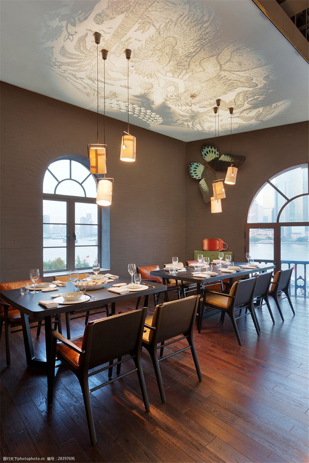 创意室内餐厅吊顶装修效果图图片