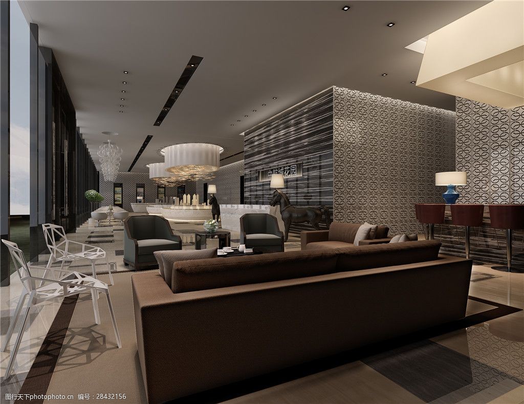 现代简约售楼处工装效果图