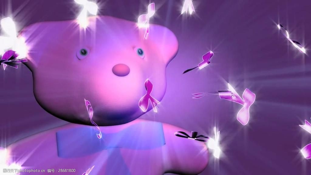 粉色小熊变换缩放视频素材