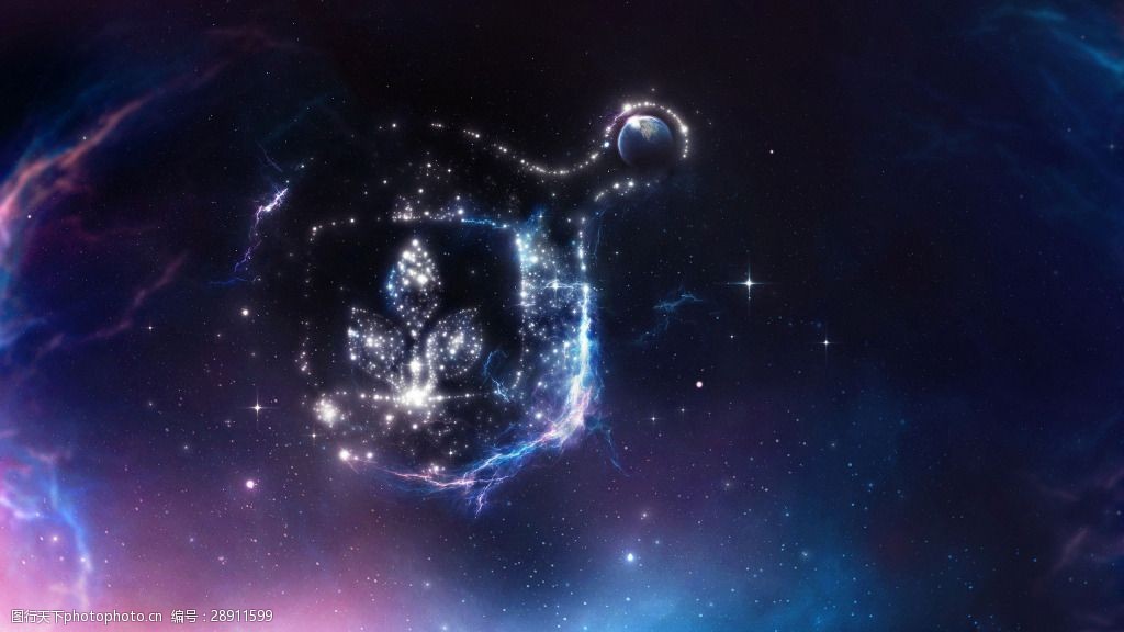 透明水晶宇宙唯美星空背景