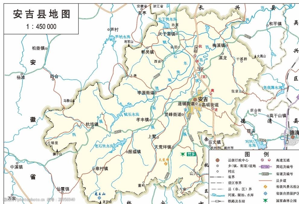 安吉县地图高清版大图图片