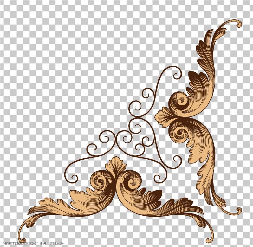 欧式精美边角花纹装饰矢量素材图片-图行天下图库