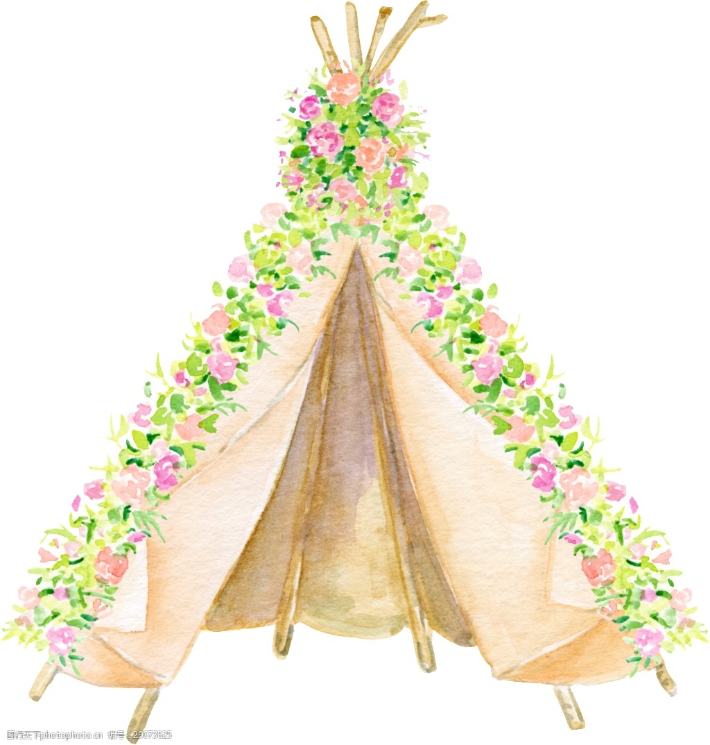 梦幻花卉帐篷透明素材