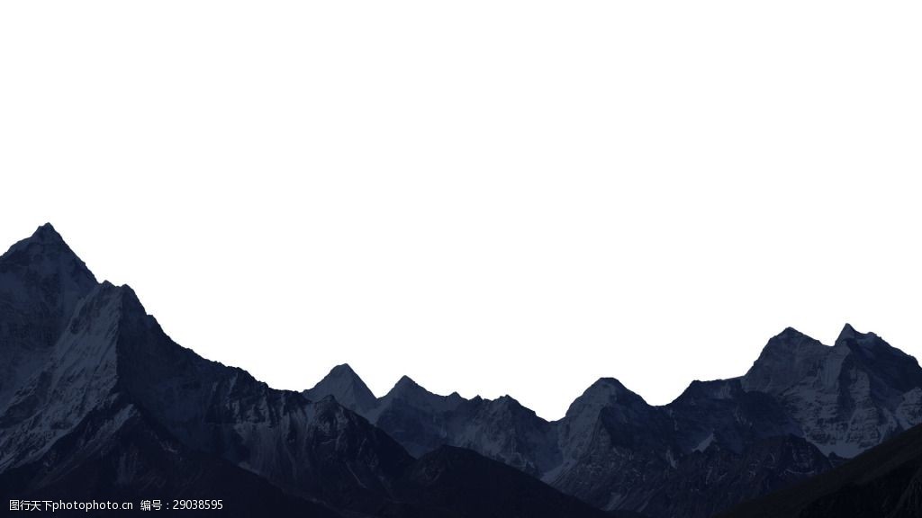 青色山脉png元素素材