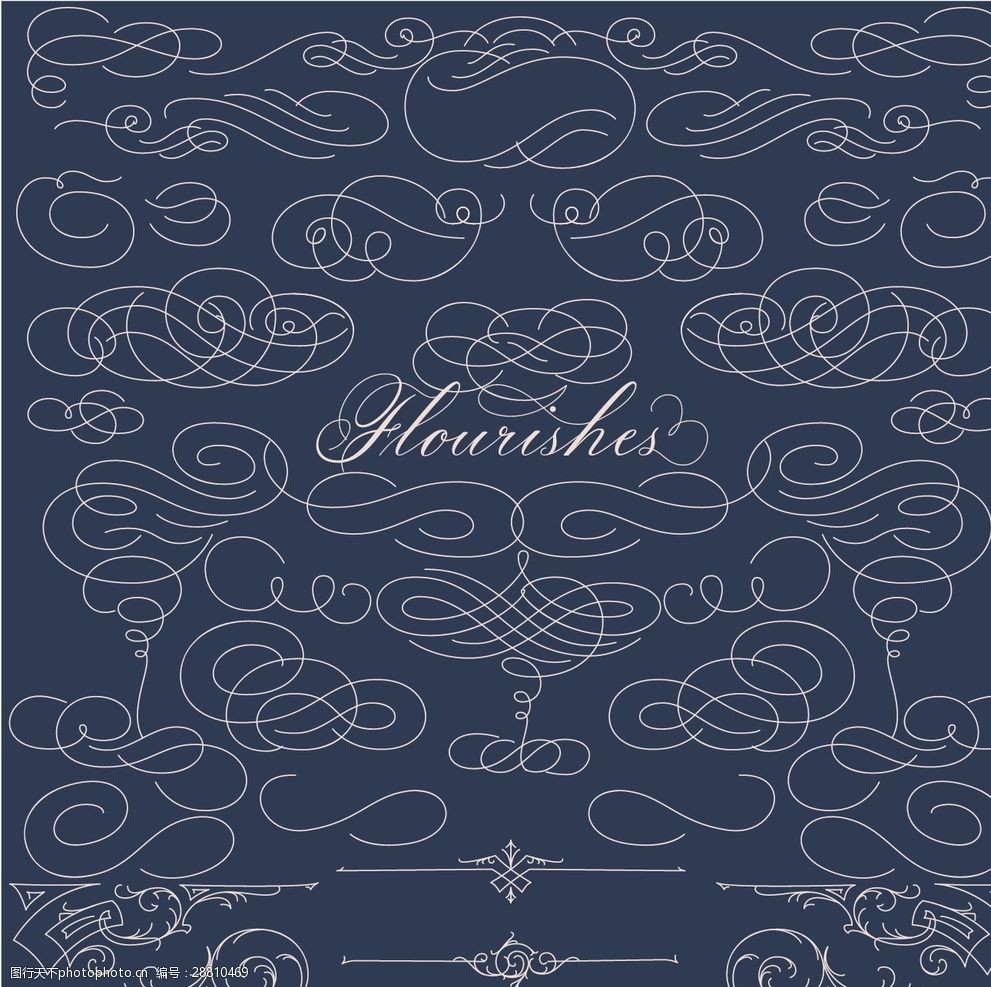 复古华丽线条花边