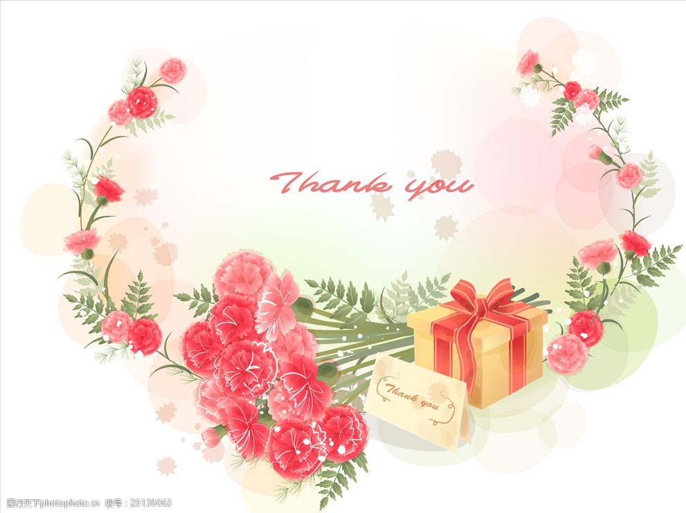 唯美康乃馨花边边框背景素材