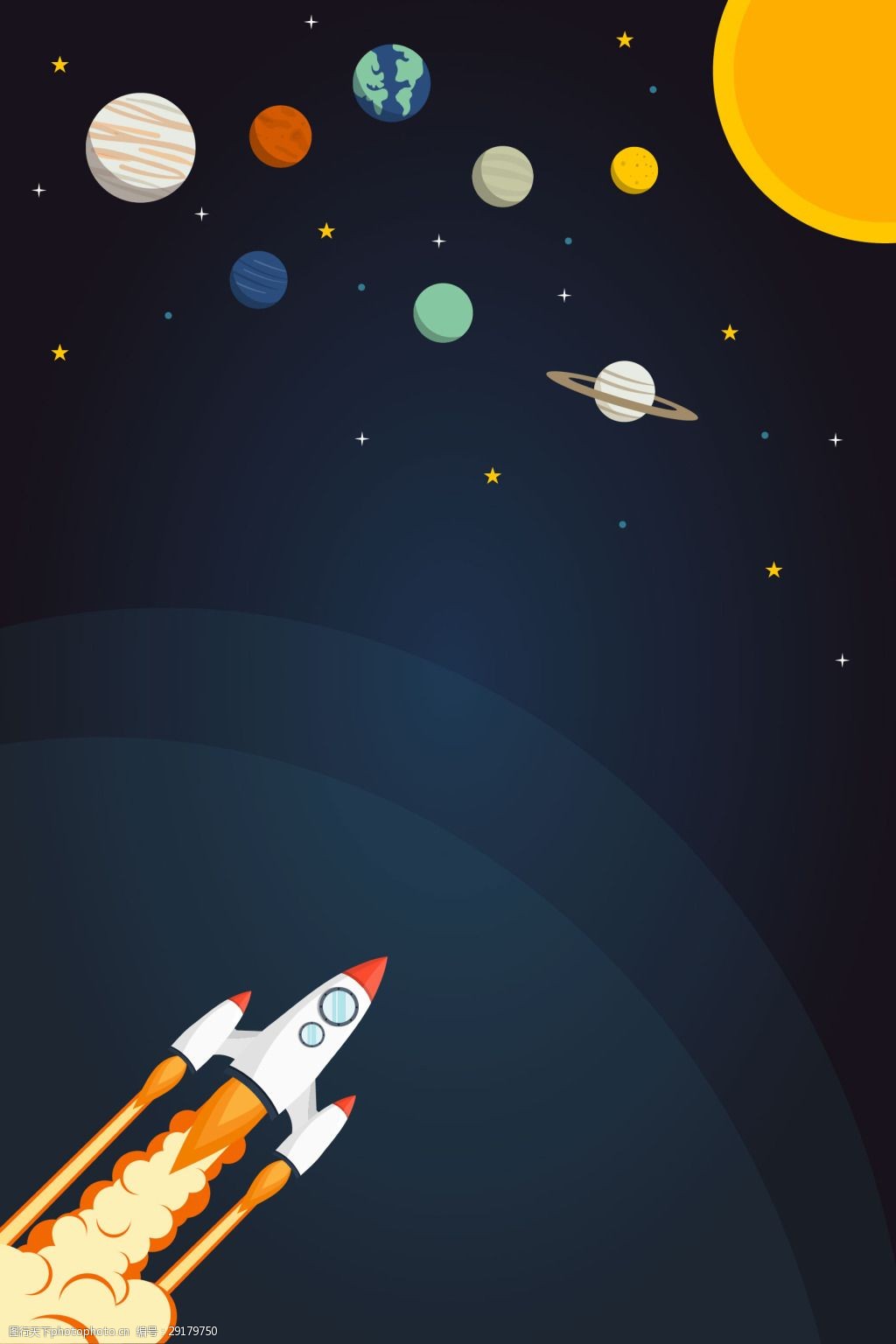 创意卡通太空矢量背景