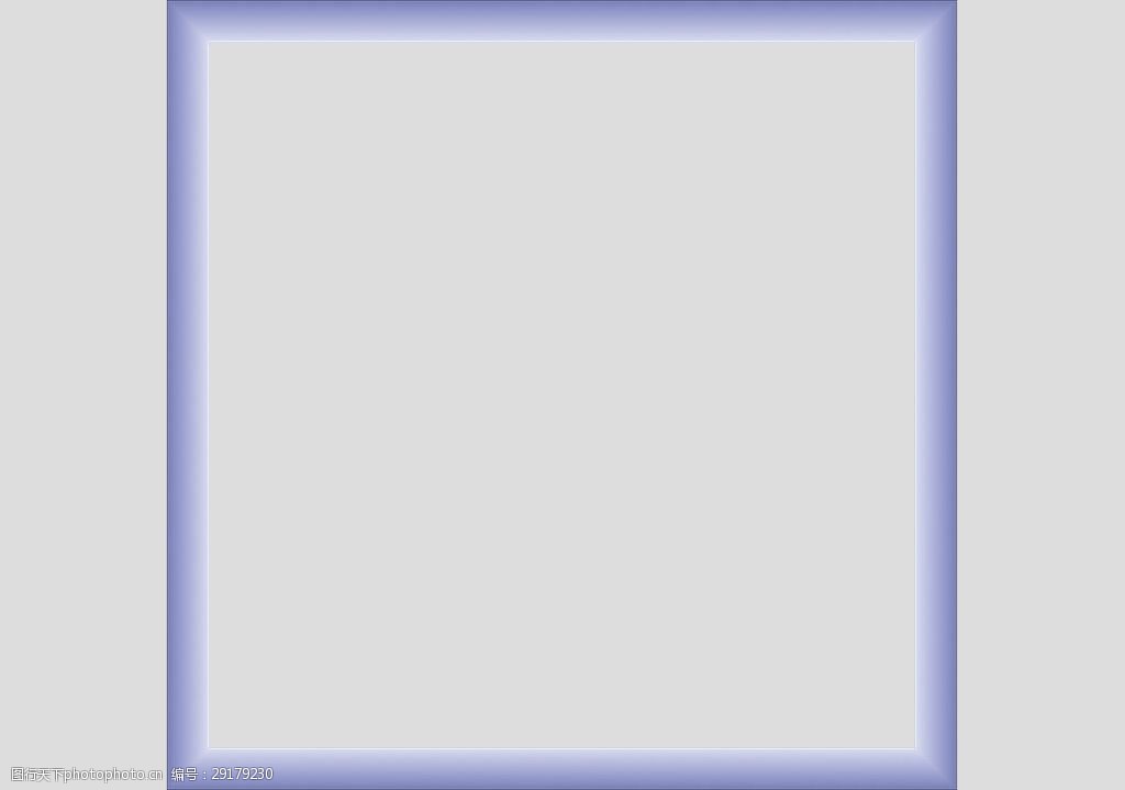 渐变效果蓝色边框免抠psd透明素材