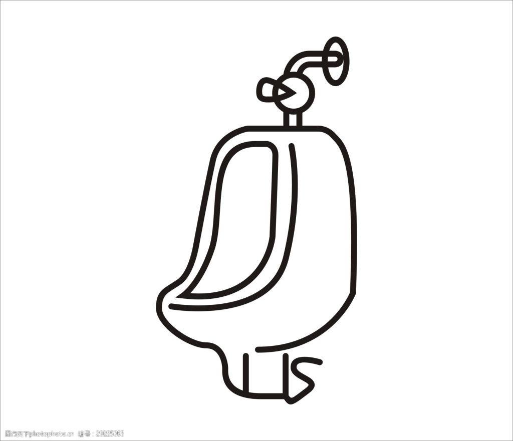 关键词:厕所 标识 标志 小便池矢量图 小便池线条 黑白