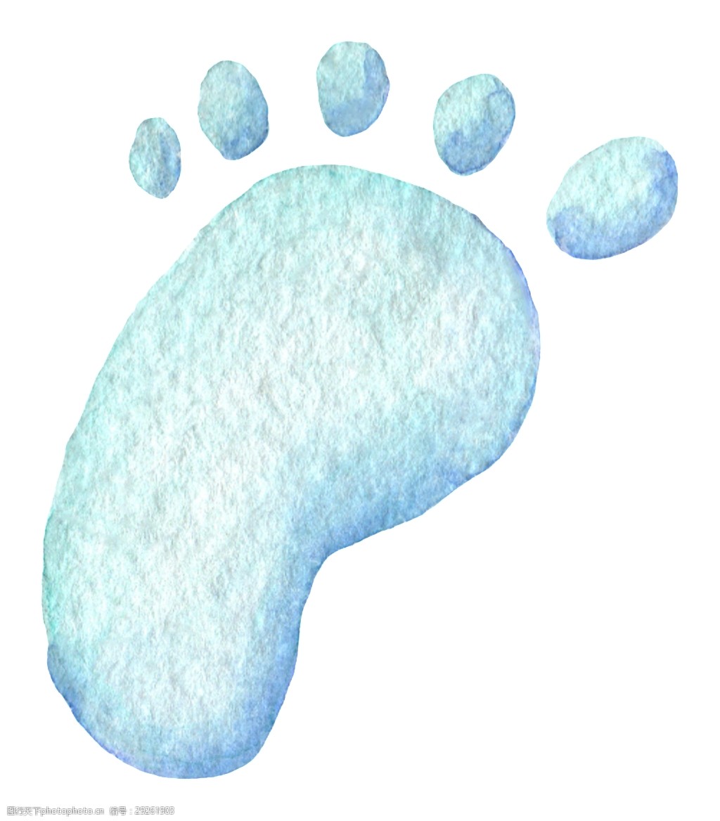 水中脚印透明装饰素材